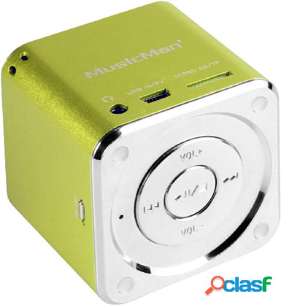 Mini altoparlante Technaxx MusicMan Mini AUX, SD, USB Verde
