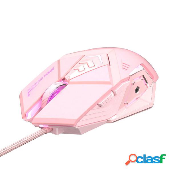 Mouse da gioco con cavo INPHIC PW5P Rosa / Mouse da gioco