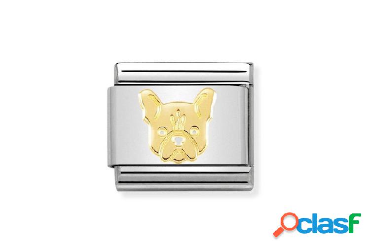 Nomination Bulldog Francese Composable acciaio acciaio oro