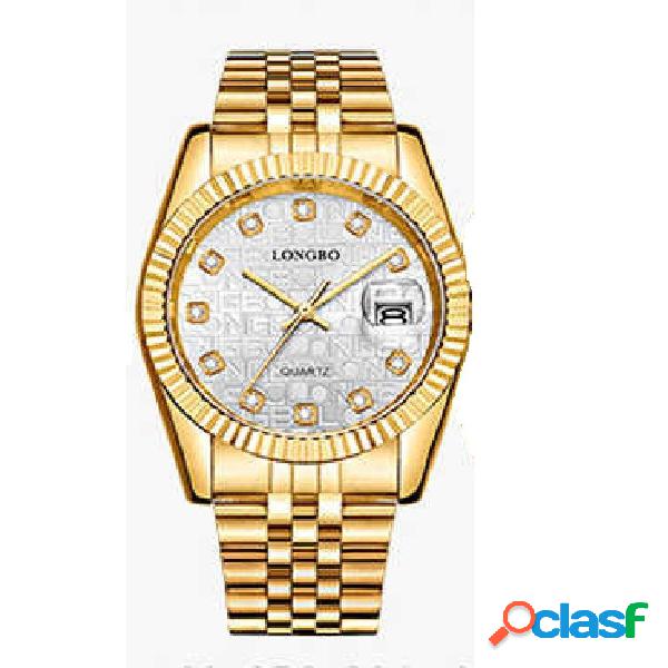 OROLOGIO UOMO DONNA LONGBO 80435 IN ACCIAIO CON STRASS