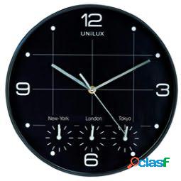 Orologio da parete 4 fusi on time - diametro 30 cm - nero -