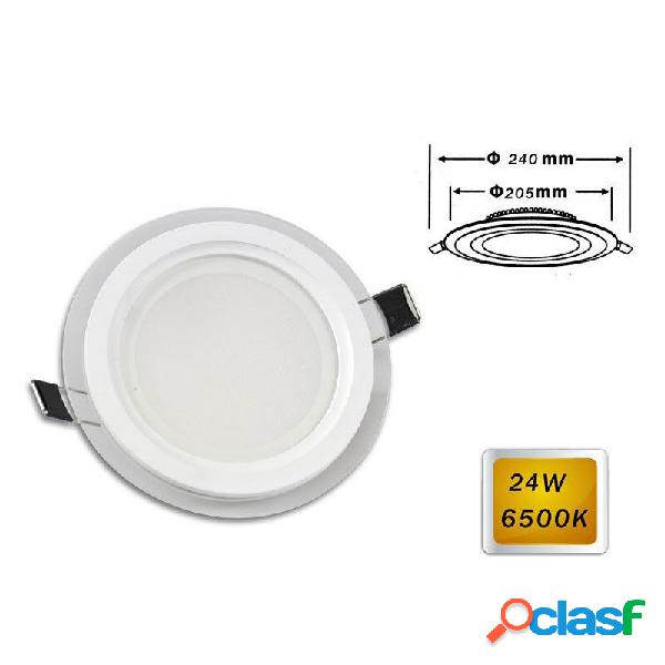 PANNELLO LED SLIM INCASSO BORDO VETRO TONDO 24 W LUCE 3000K