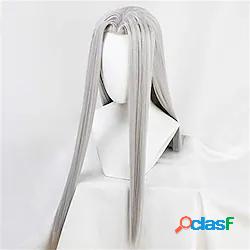 Parrucca cosplay sephiroth grigio argento da 39 pollici ff7