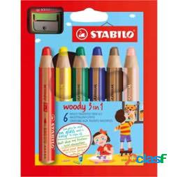 Pastelli Woody 3 in 1 - diametro mina 10 mm - con temperino