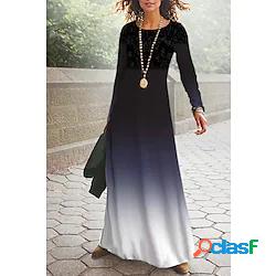 Per donna Abito linea A Abito casual Vestito maxi Bianco e