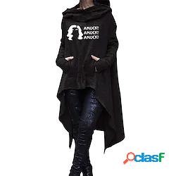 Per donna Felpa con cappuccio Alfabetico 3D Stampa Halloween