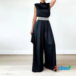 Per donna Tuta Tinta unica A collo alto Elegante Feste Da