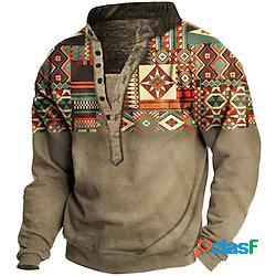 Per uomo Felpa Maglione A V Stampe astratte Stampa Sportivo