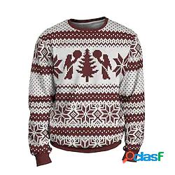 Per uomo Unisex Felpa Maglione Albero di Natale Stampe