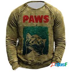 Per uomo Unisex Felpa Maglione Animali Gatto Stampe astratte