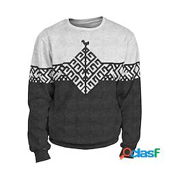 Per uomo Unisex Felpa Maglione Color Block Stampe astratte