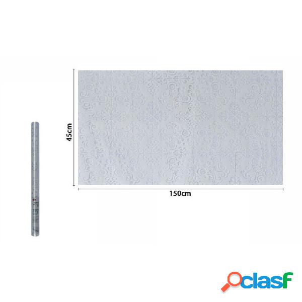 ROTOLO PELLICOLA ADESIVA PER PARETE DAMASCATA BIANCA 45X150