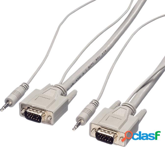 Roline 11.04.5153 VGA Audio Cavo [1x Spina VGA, Spina jack