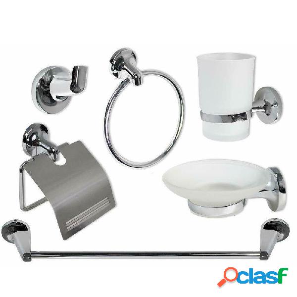SET BAGNO MODERNO IN ACCIAIO CROMATO E VETRO SATINATO 6