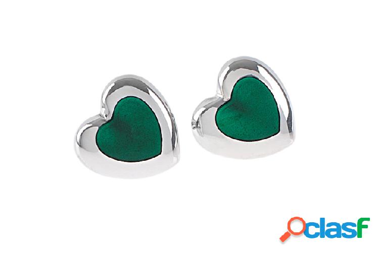 Selezione Zanolli Gemelli Cuore argento con smalto verde