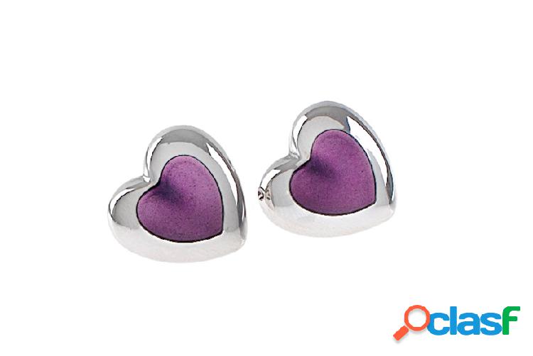 Selezione Zanolli Gemelli Cuore argento con smalto viola