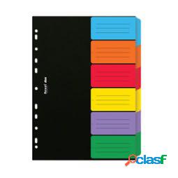Separatore Dox - 6 tasti neutri colorati - cartoncino 240 gr