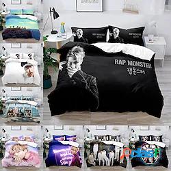 Set copripiumino 3 pezzi bts set biancheria da letto per