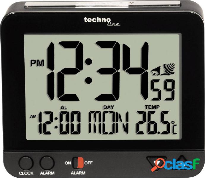 Techno Line WT 195 Radiocontrollato Sveglia Nero Tempi di