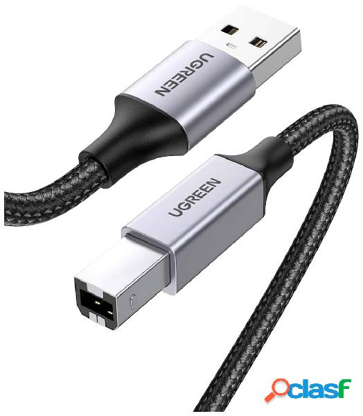 UGREEN Cavo USB USB 2.0 Spina USB-A IP20, Spina USB-B 1 m