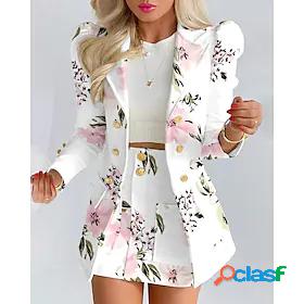 Womens Blazer Print OL Style Street Style Office Work Coat