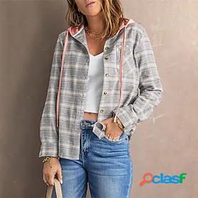 Womens Casual Jacket Hoodie Jacket Stylish Pocket Print