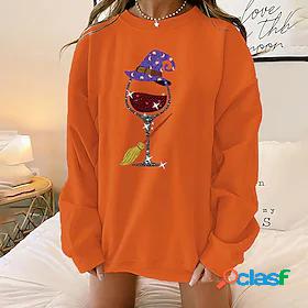 Women's Graphic Ghost Sweatshirt Pullover Print Hot Stamping