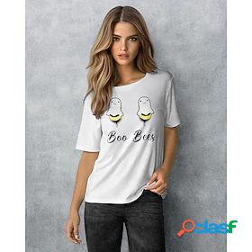 Womens Graphic Patterned Text Graphic Prints Daily Weekend