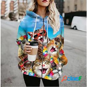 Womens Jacket Casual Jacket Hoodie Jacket Print Casual Daily