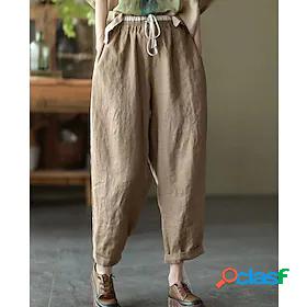 Women's Joggers Chinos Trousers Linen / Cotton Blend Fashion