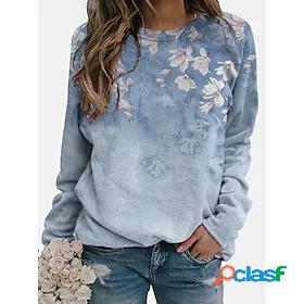 Womens Pullover Patchwork Print Sportswear Ethnic Retro