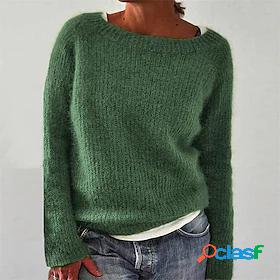 Women's Pullover Sweater Jumper Ribbed Chunky Knit Knitted