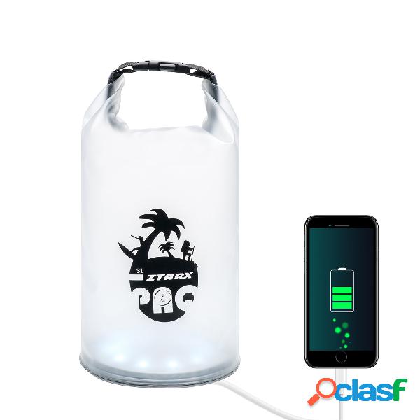 ZTARX 4-in-1 3L impermeabile a secco Borsa con solare Power