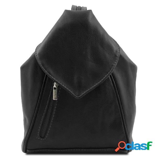 Zaino in pelle morbida Nero