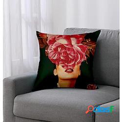 arty woman double side pillow cover 1pc morbido decorativo
