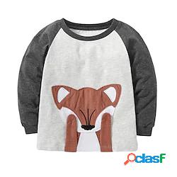 bambini ragazzi felpa manica lunga cotone grigio animale