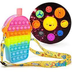 borsa arcobaleno a tracolla pop fidget toys sistema solare