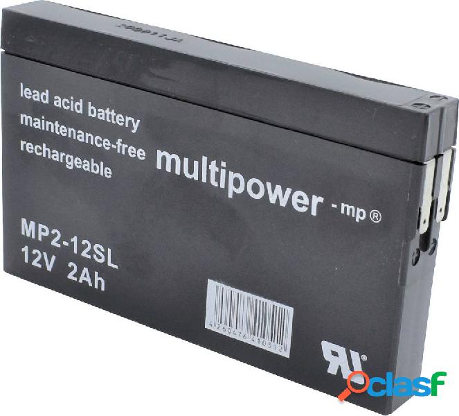multipower MP2-12SL MP2-12SL Batteria al piombo 12 V 2 Ah