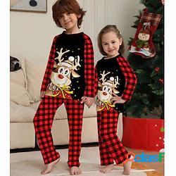 pigiama natalizio look famiglia cervo scozzese casa nero