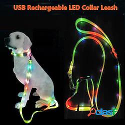 set di guinzagli per collare per cani led fettuccia