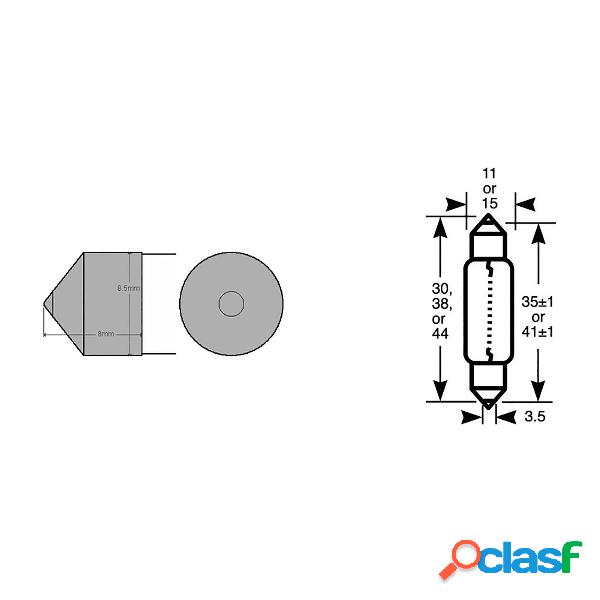 10 lampadine ge c5w 40x13 12v 15w sv8,5/8