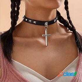 1pc Choker Necklace Womens Street Sport Gift Retro Leather
