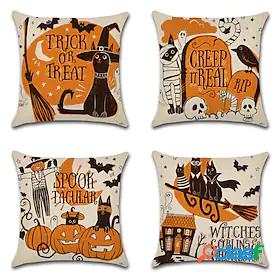4 pcs Pillow Cover Polyester, Simple Casual Print Square