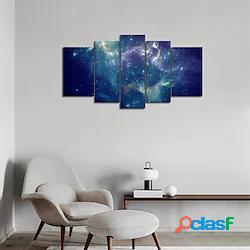 5 pannelli universo stampe blu colorato spazio moderno wall