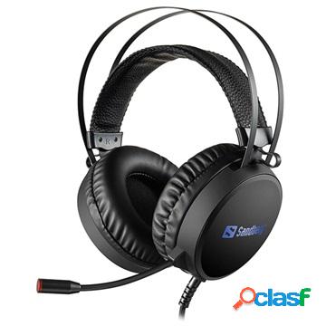 Cuffie Sandberg Tyrant USB 7.1 con luce LED - nere