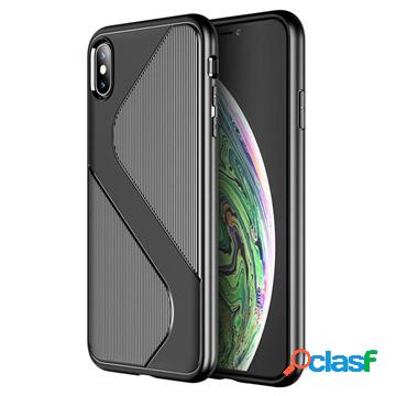 Custodia in TPU per iPhone XS Max a forma di S - nera