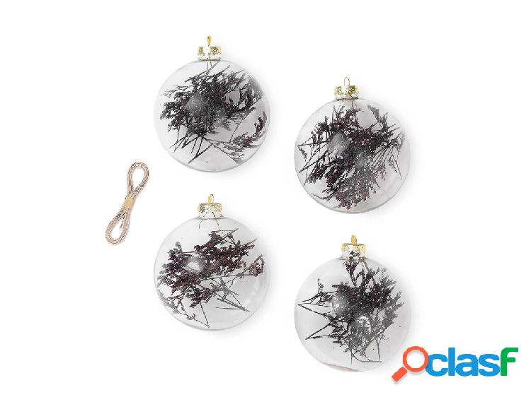 Ferm Living Flora Ornaments L Palla Di Natale Viola - Set da