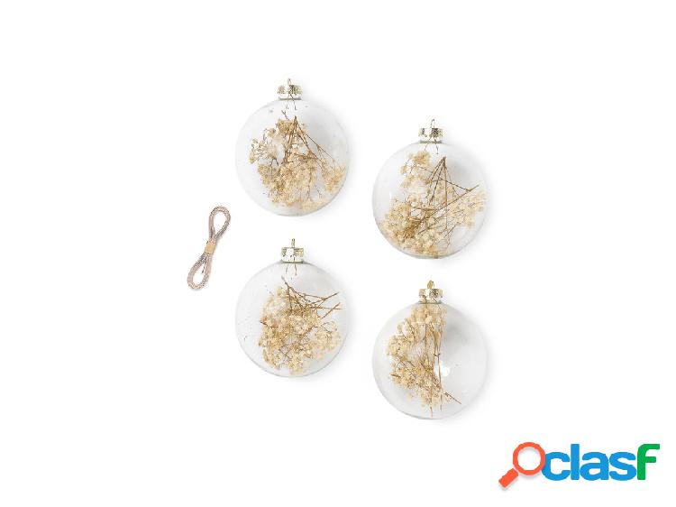 Ferm Living Flora Ornaments Palla di Natale M Bianco - Set