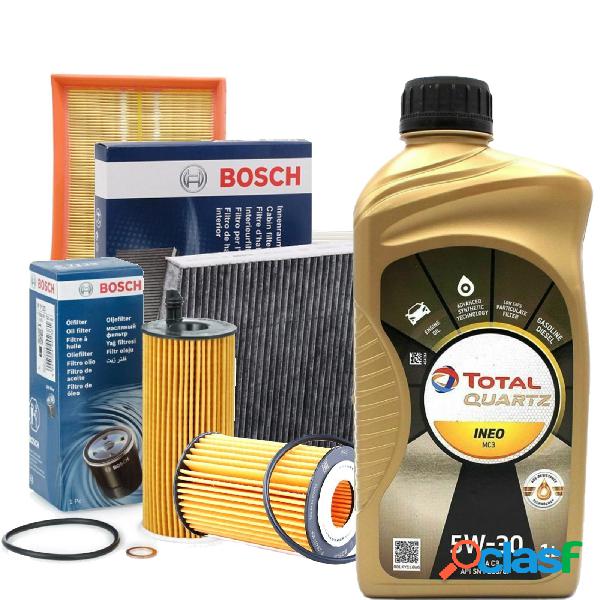 Kit tagliando filtri Bosch + TOTAL QUARTZ 5w30 PEUGEOT 308