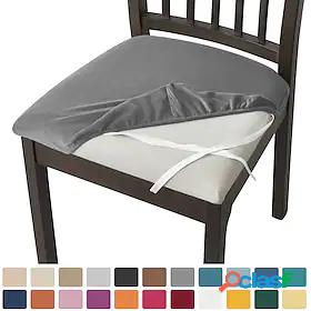 Kitchen Chair Cover Solid / Plain Color Velvet Reactive